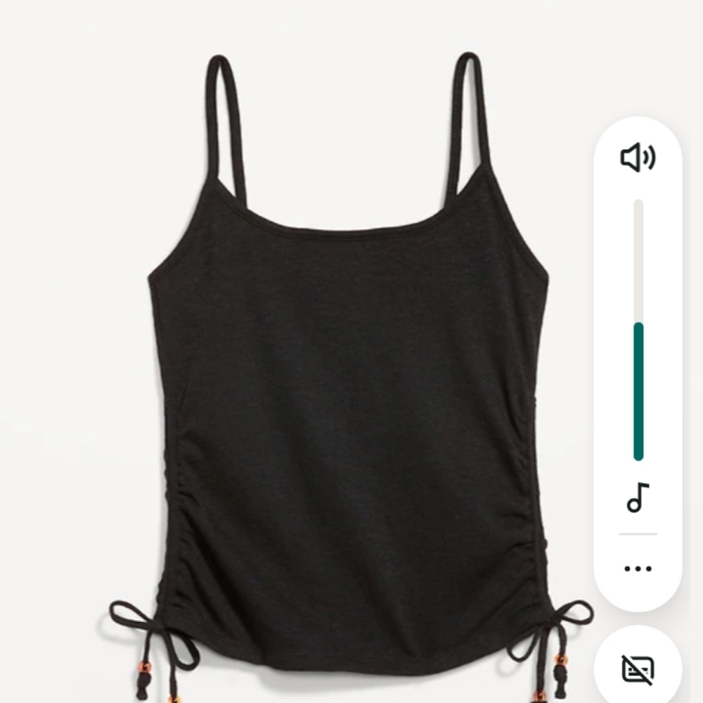 Black Shirred Side Cami Tank Top NWT By Old Navy